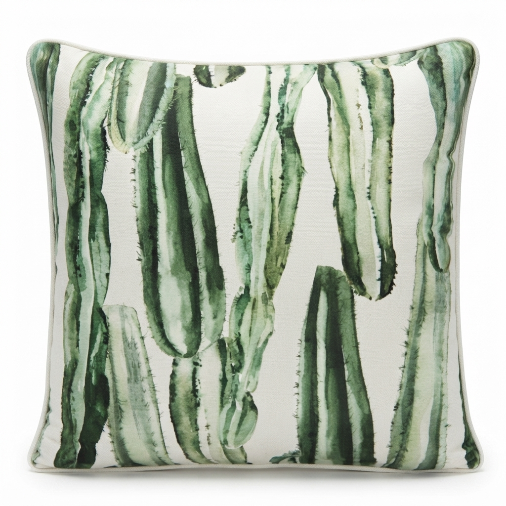 Cactus Fields 45x45 Outdoor Cushion — studio view