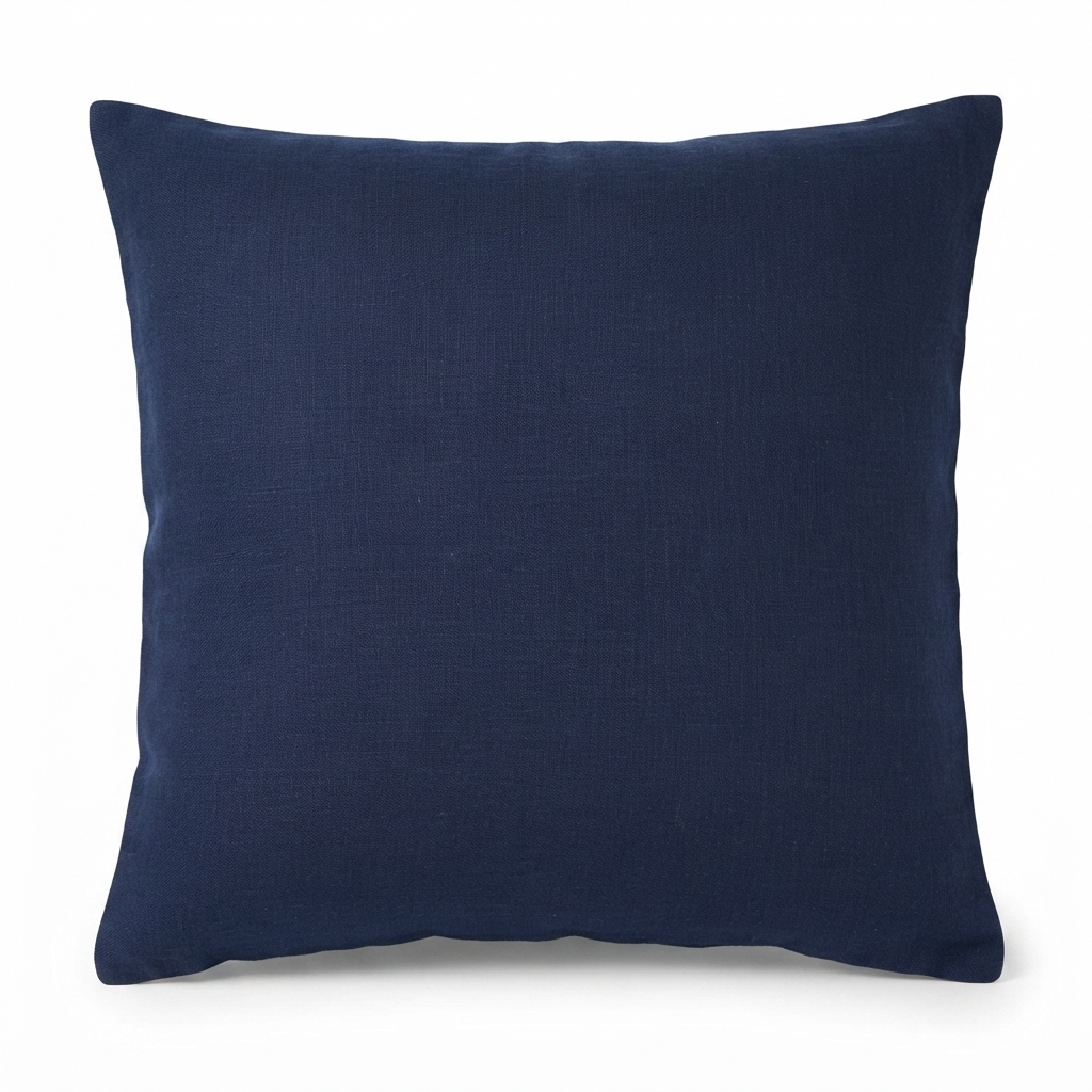 Linen Navy - Indoor Cushion (50 x 50) — studio view