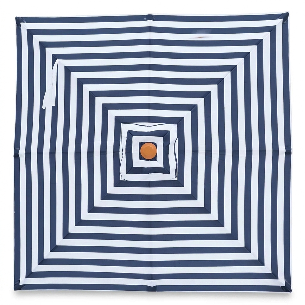 Replacement Canopy for 2m Aluminium Umbrella - Navy and White Stripe — studio view