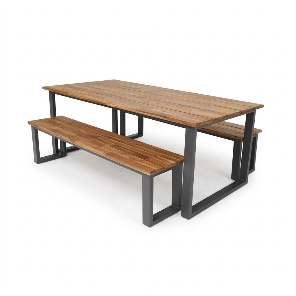 Richmond 3pc Dining Setting - Gunmetal — studio view