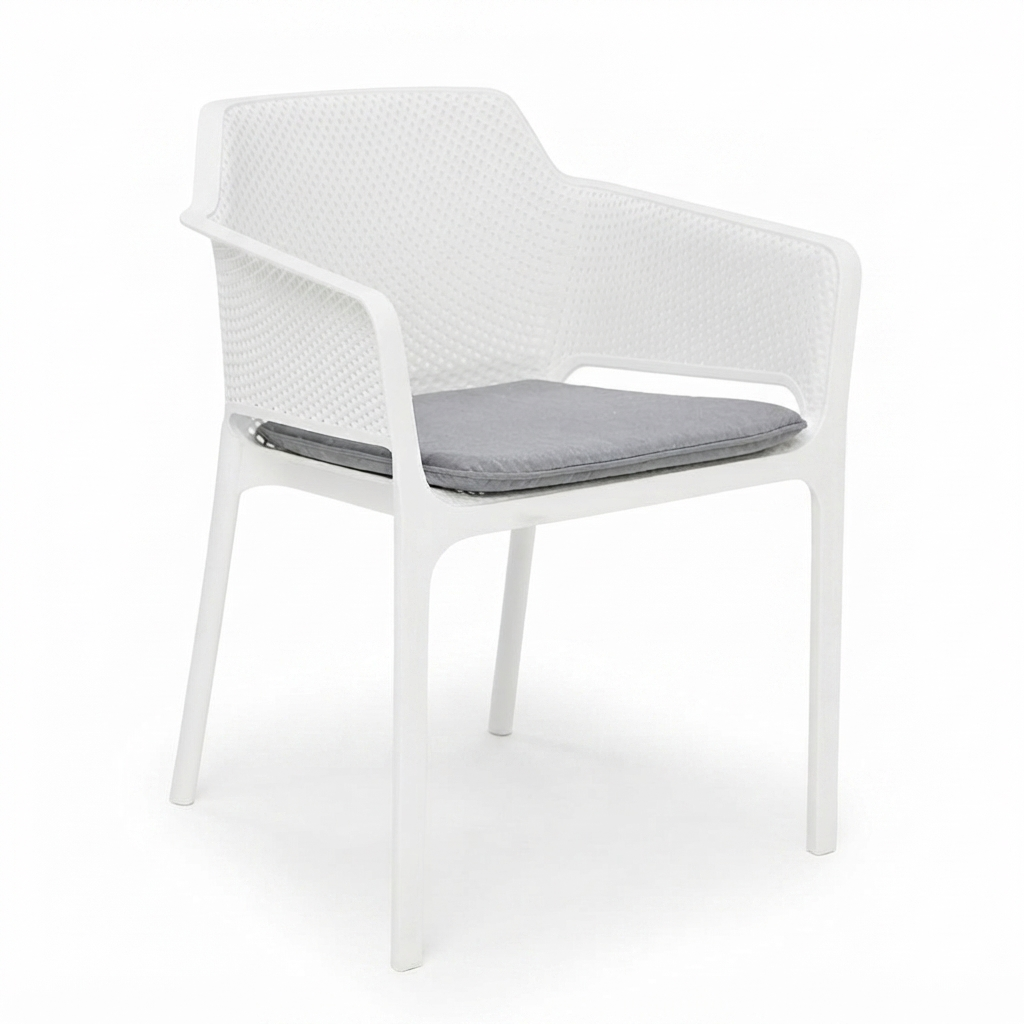 Bailey Dining Armchair - White — studio view