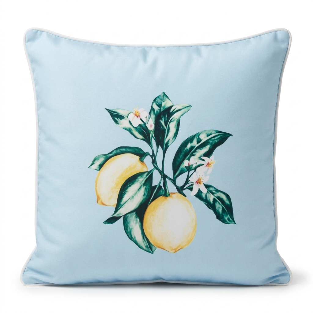 Citrus Blue 45x45cm Outdoor Cushion — studio view