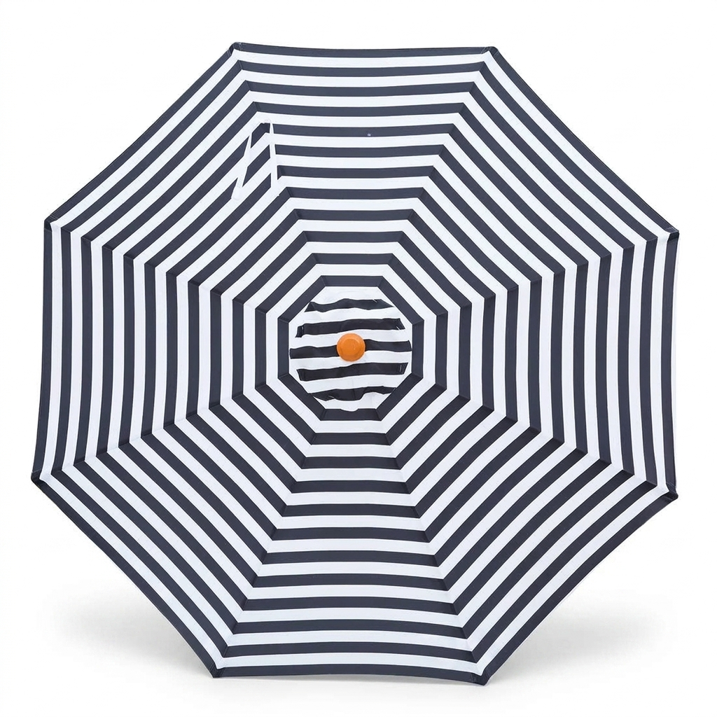 Replacement Canopy for 3m Aluminium Umbrella - Black and White Stripe — studio view