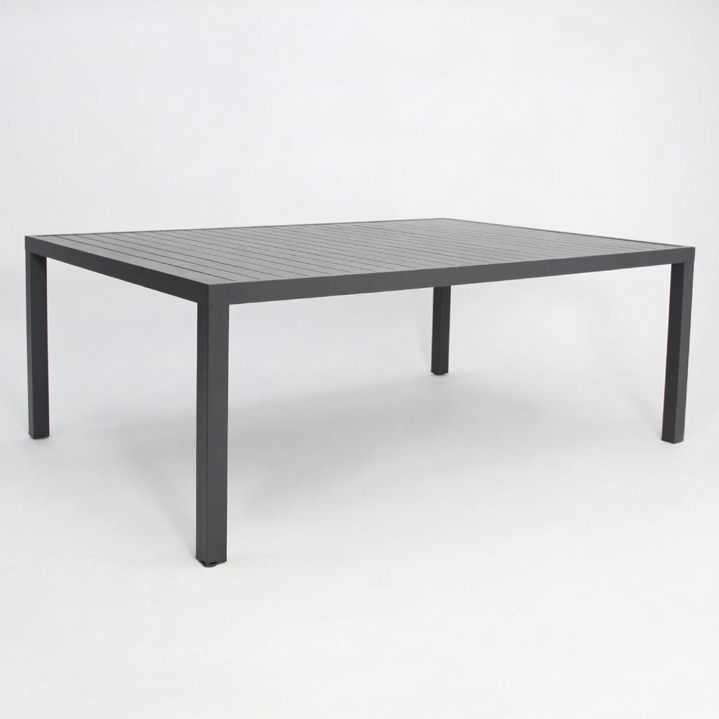 Queensville 11pc Table - Gunmetal — studio view