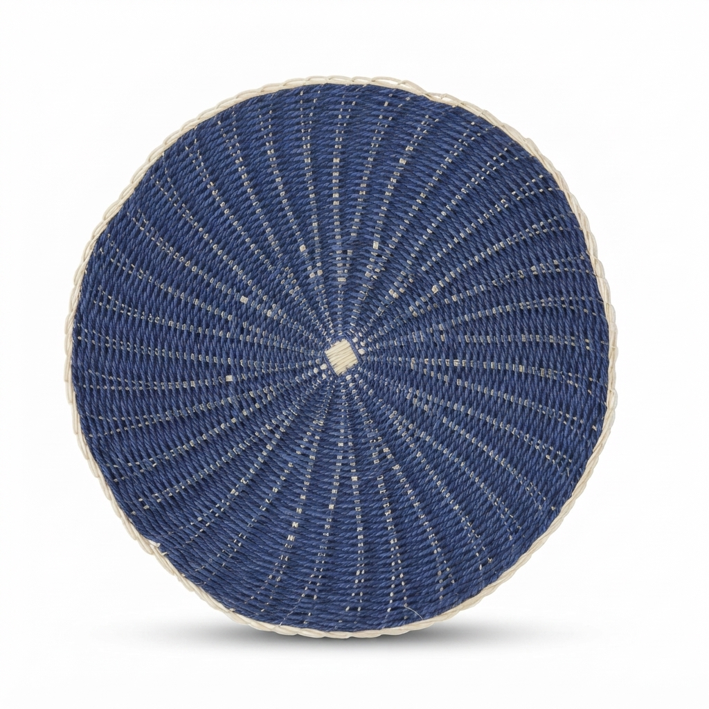 Clark Rattan/Paper Placemat 38cm Navy — studio view