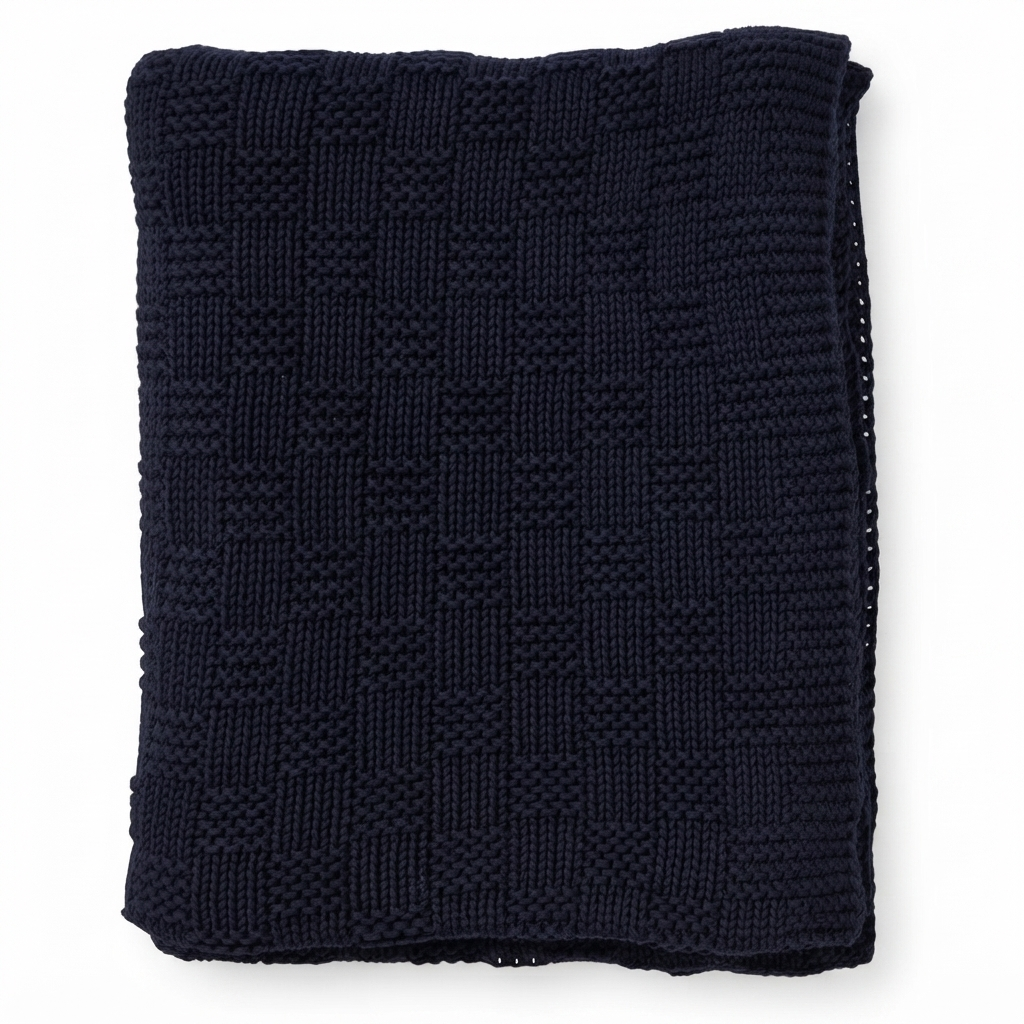 Throw - Oxford Navy (130 x 170cm) — studio view