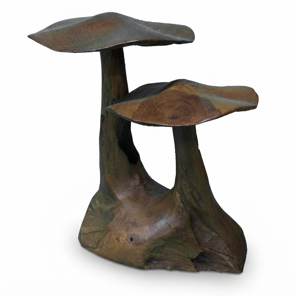 Teak Mushroom Joined — studio view