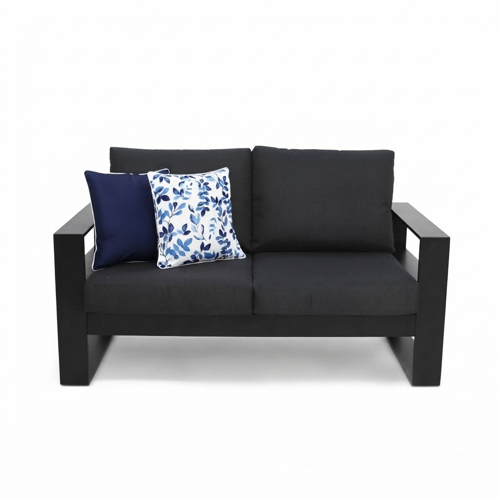 Hayman 2 Seater Lounge - Black — studio view