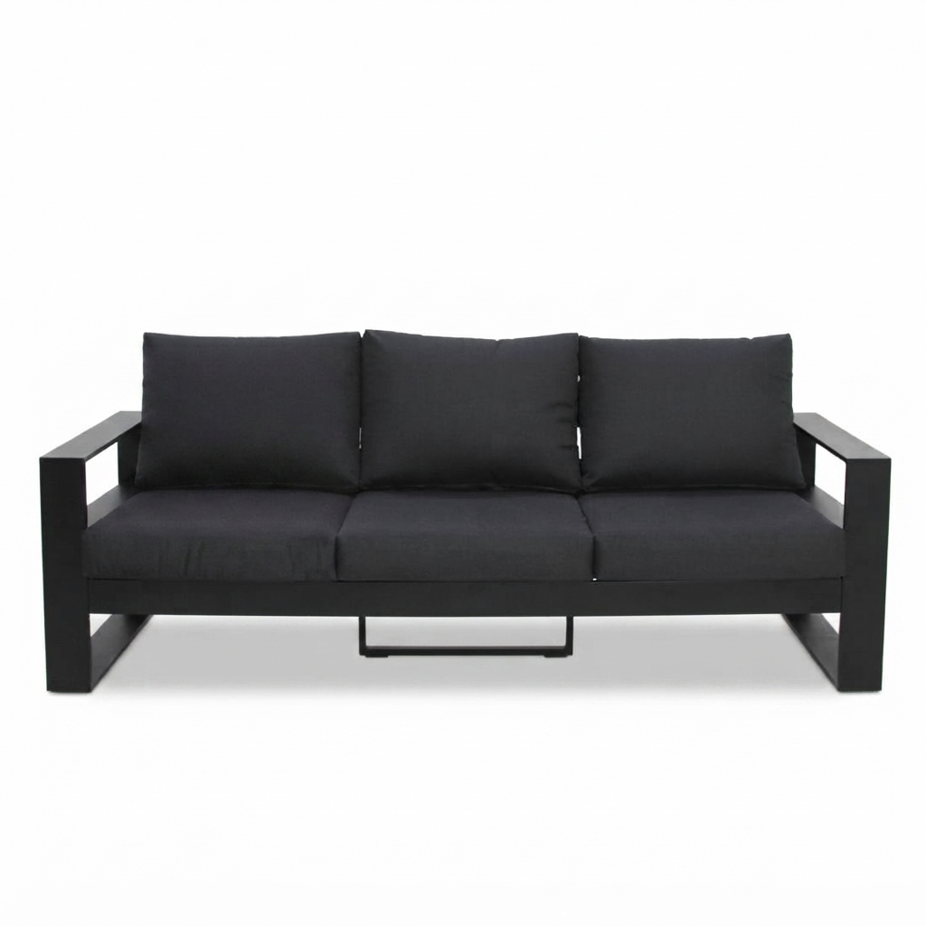 Hayman 3 Seater Lounge - Black — studio view