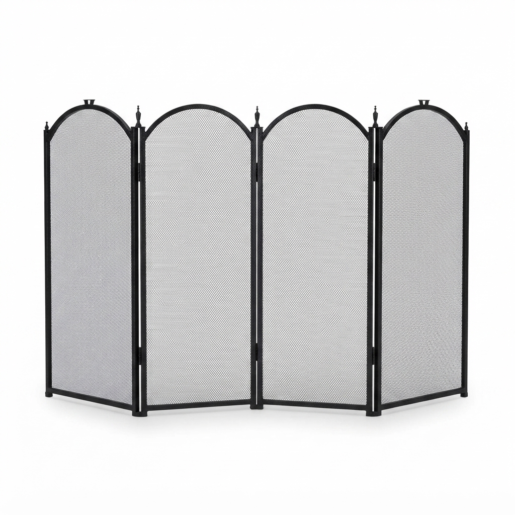 Fire Screen for Woodheaters - 4 Fold — front view