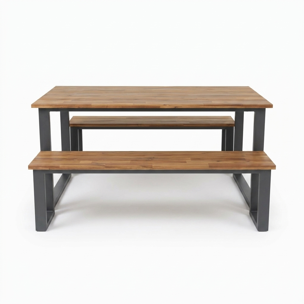 Richmond 3pc Dining Setting - Gunmetal — front view