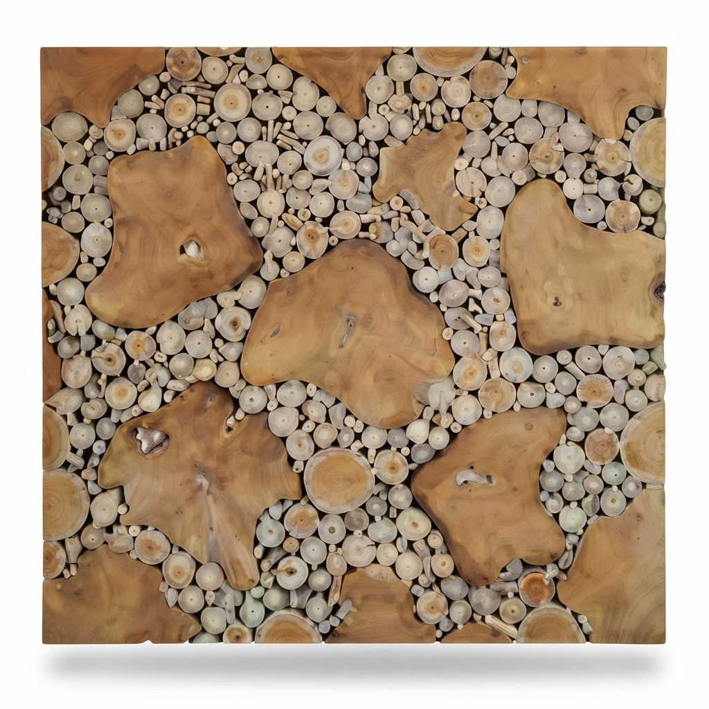 Teak Wall Art Square - Dreamland — front view