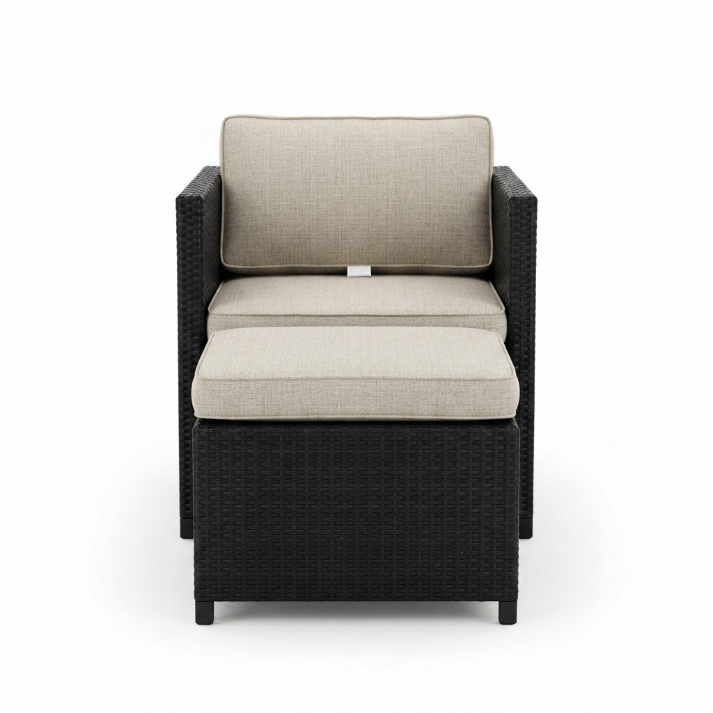 Space Lounge Chair and Ottoman — front view