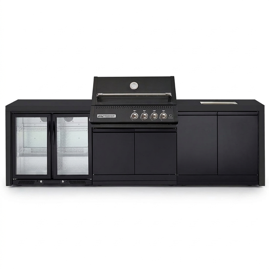 Crossray Xplor Bas BBQ Outdoor Kitchen GD4KB-06 - Black — front view