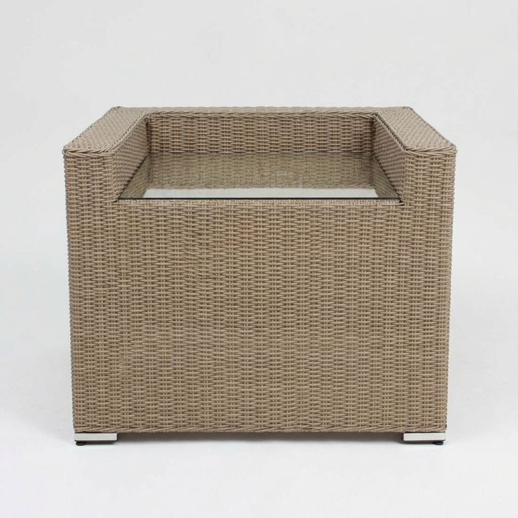 Amani Corner Table - Driftwood — front view