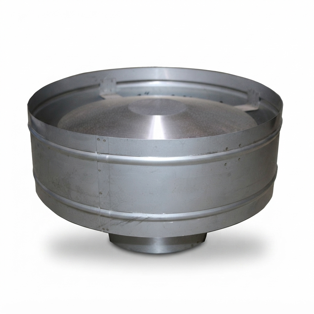 Wind hats - anti down draught top hat — front view