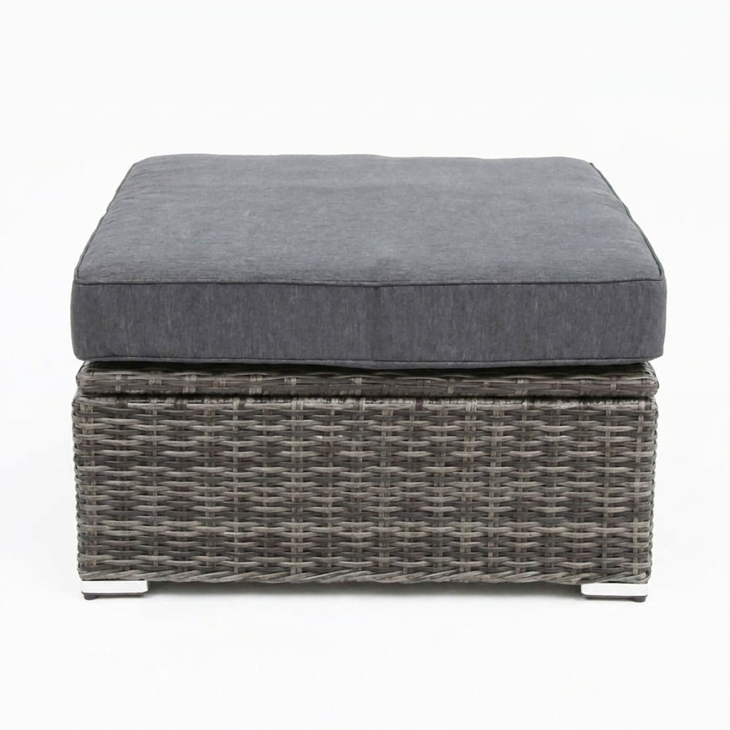 Amani Large Storage Ottoman - Grey Storm — front view