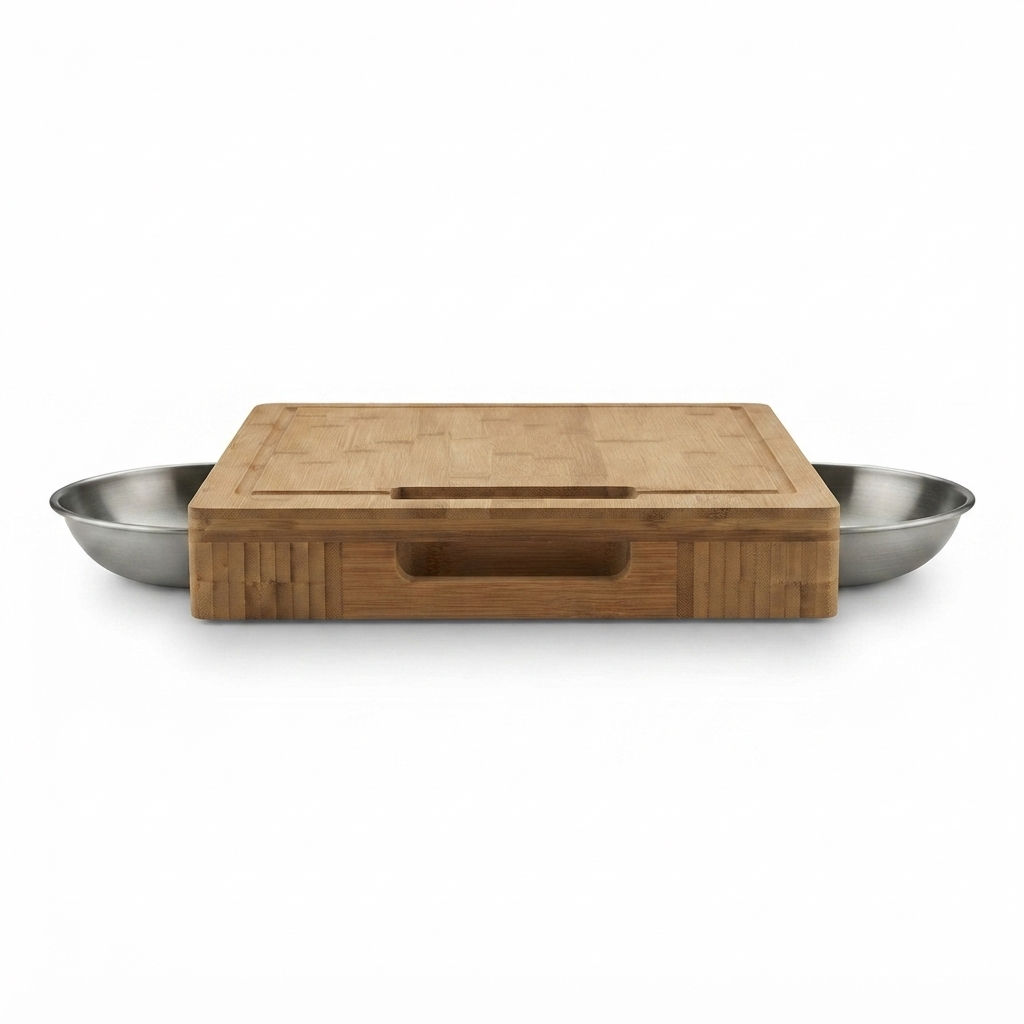 Pro Carving Cutting Board with Bowl — front view