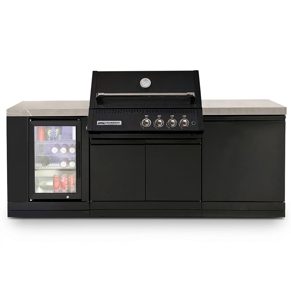 Crossray Xplor Mini Gas BBQ Kitchen GD4XKBLK-1 - Black — front view