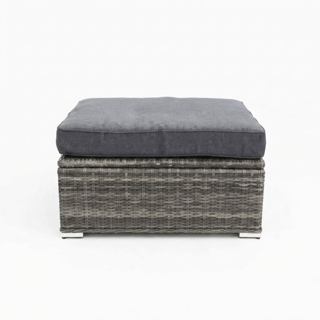 Amani Small Storage Ottoman - Grey Storm — front view