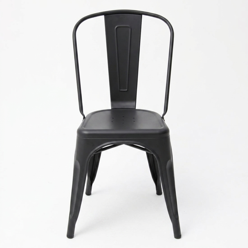 Paris Tolix Chair - Black — front view