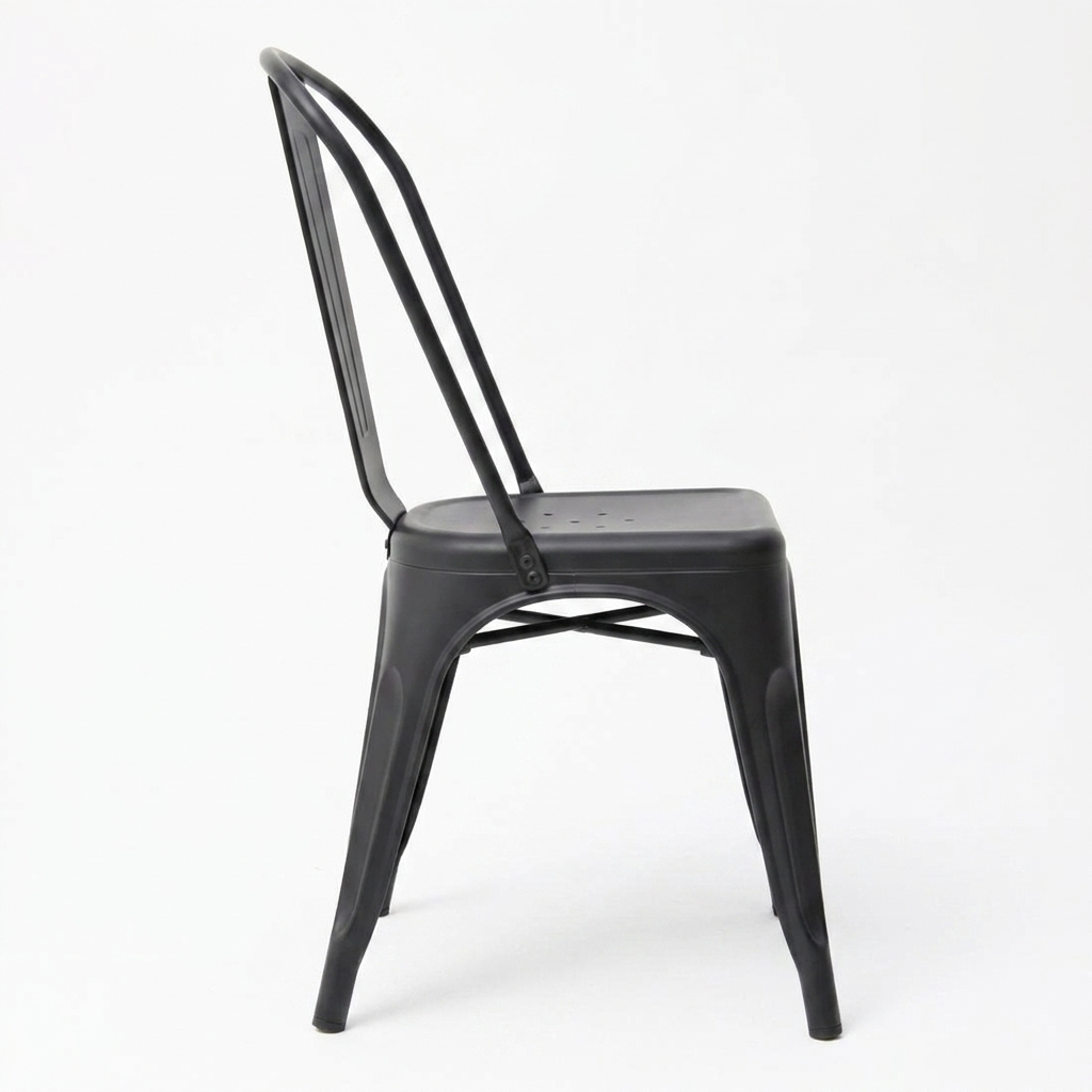 Paris Tolix Chair - Black — side view