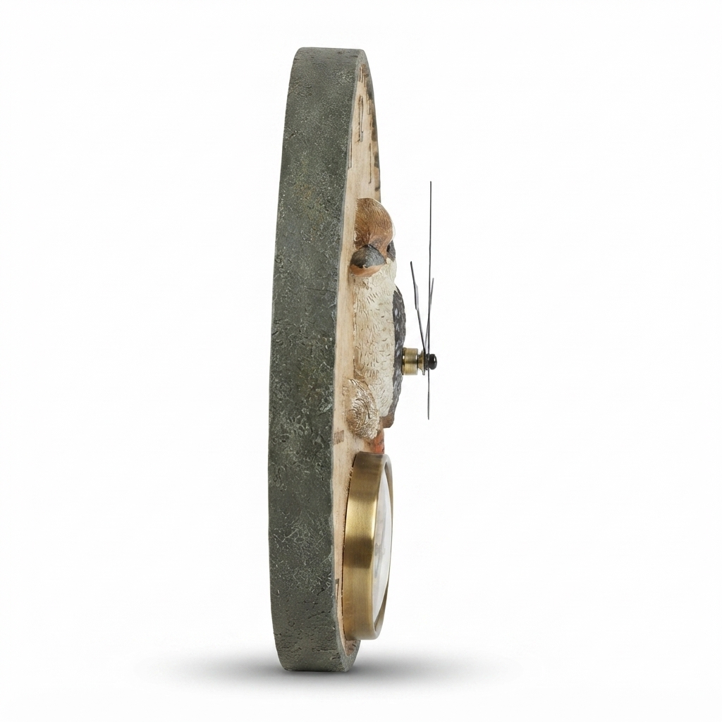 Kookaburra Outdoor Clock — side view