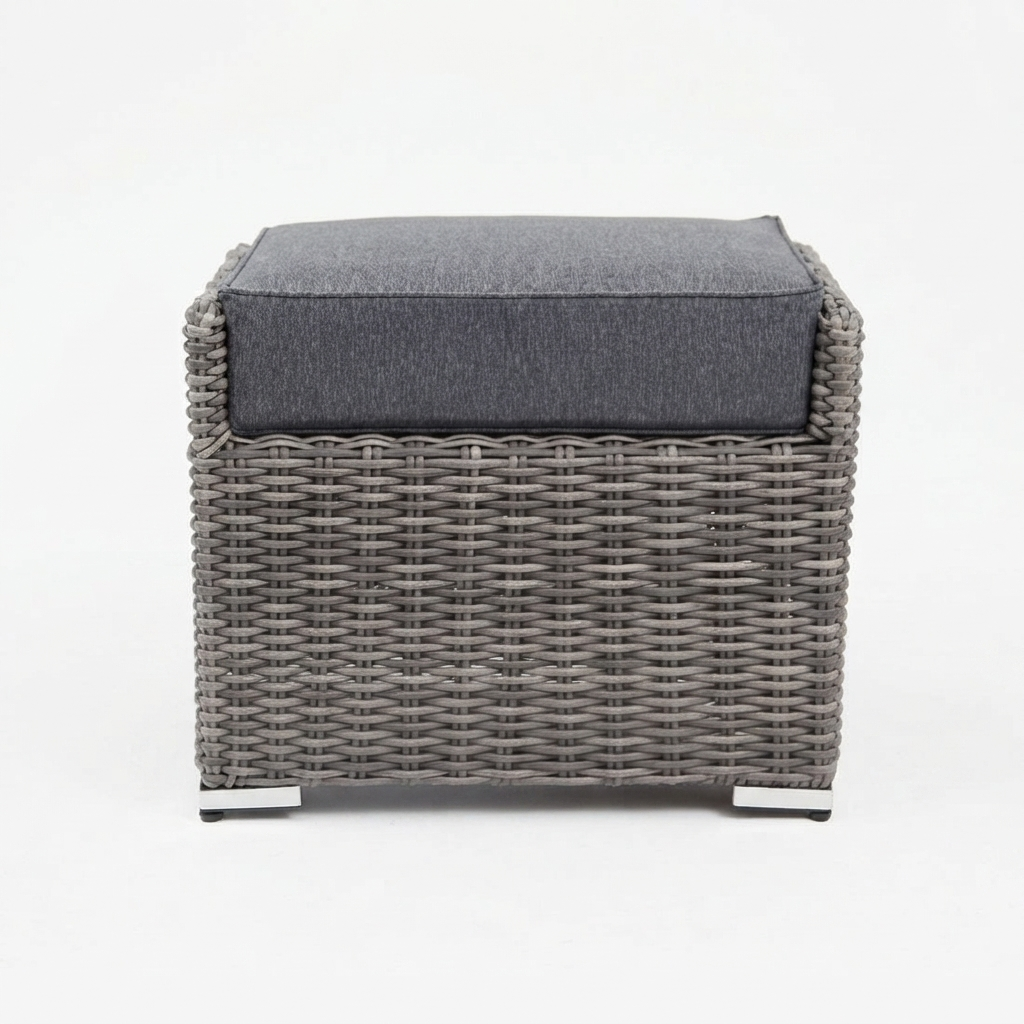 Amani Footstool - Grey Storm — side view