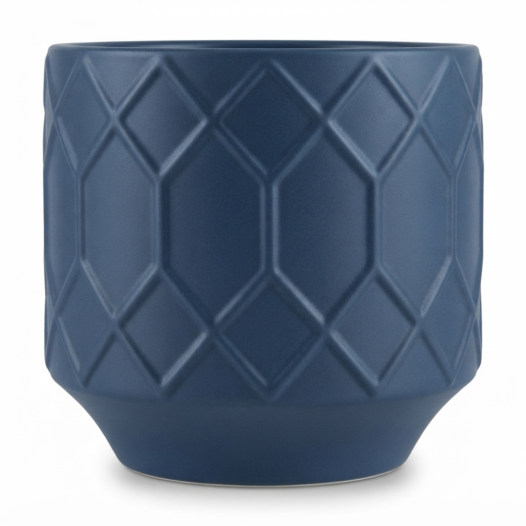 Izel Planter 19x18 Navy — side view