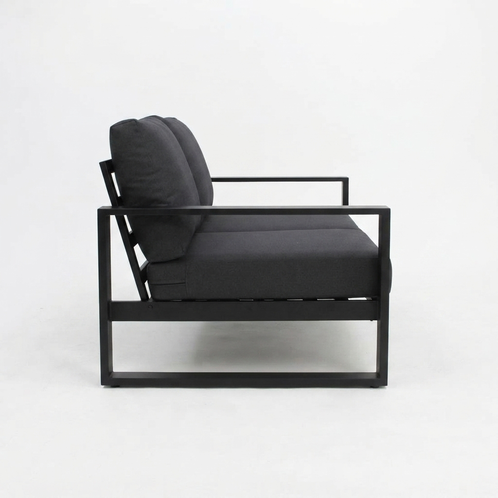 Hayman 2 Seater Lounge - Black — side view