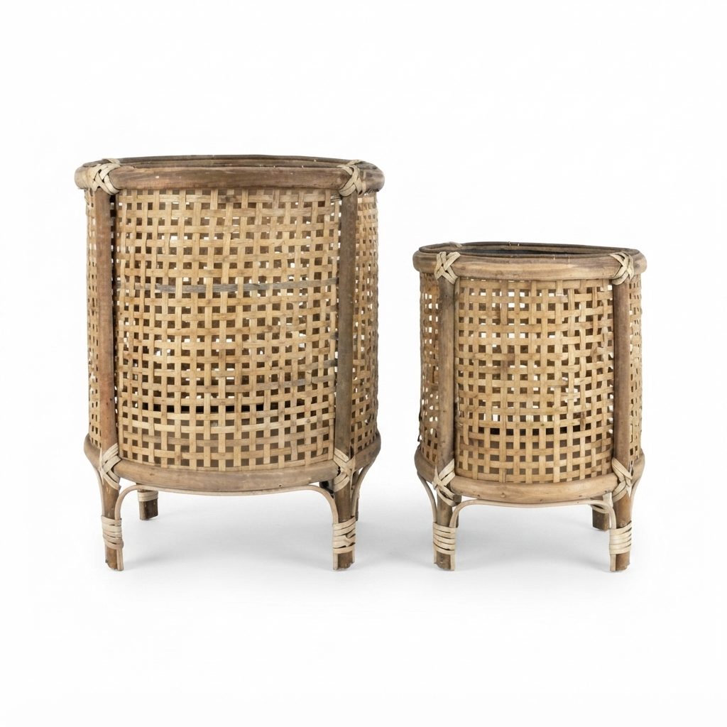 S2 Kob Bamboo Planter Natural — side view