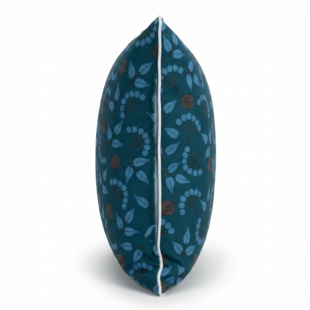 Popcorn Blue 45x45cm Outdoor Cushion — side view