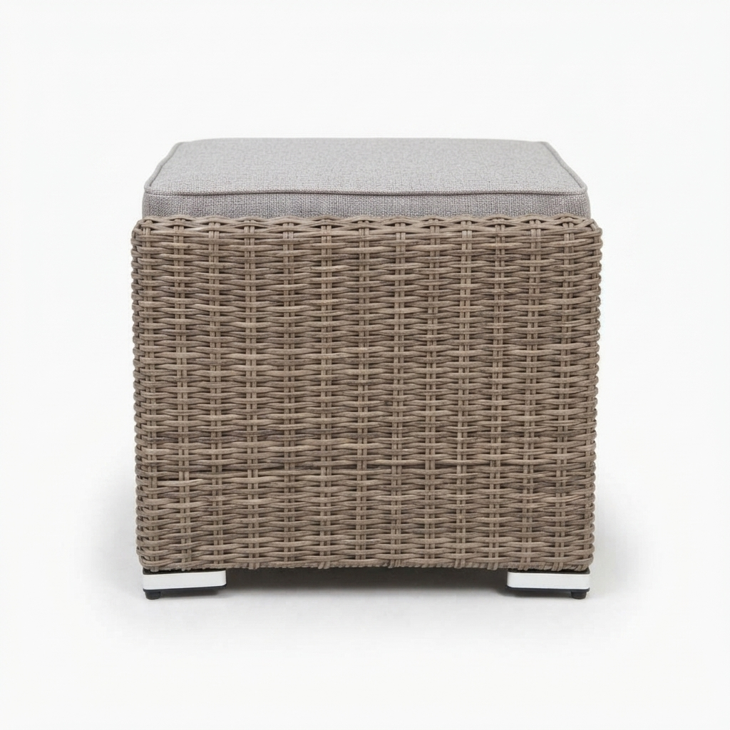 Amani Footstool - Driftwood Stone — side view