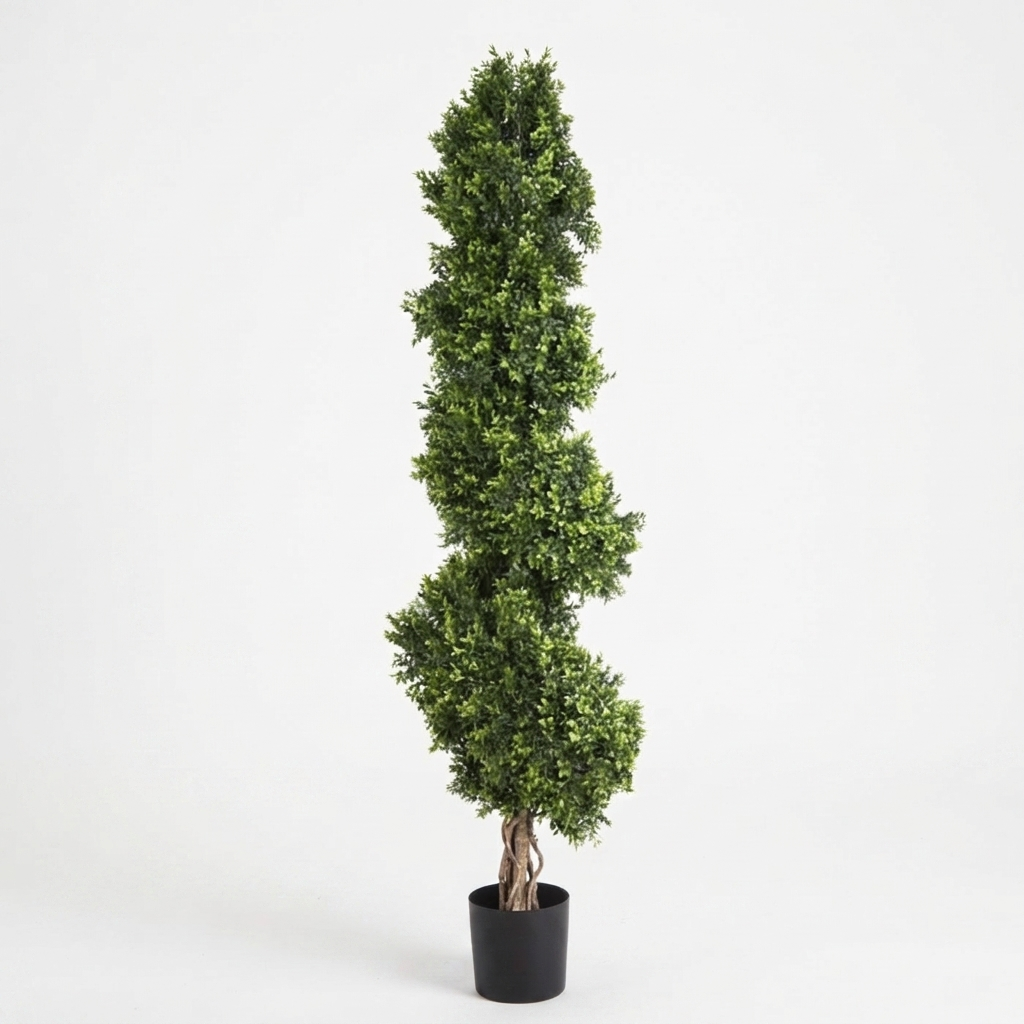 Z Boxwood Spiral Tree - Artificial Plant (190cm) — side view