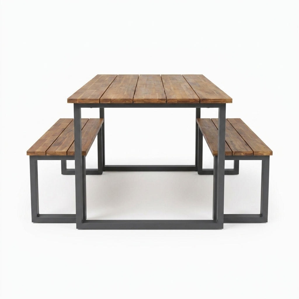Richmond 3pc Dining Setting - Gunmetal — side view