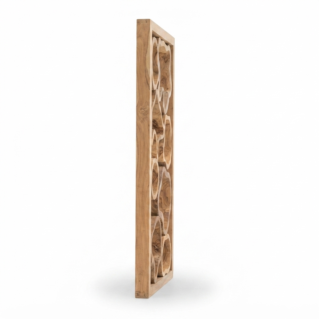 Teak Wall Art - Jeli — side view