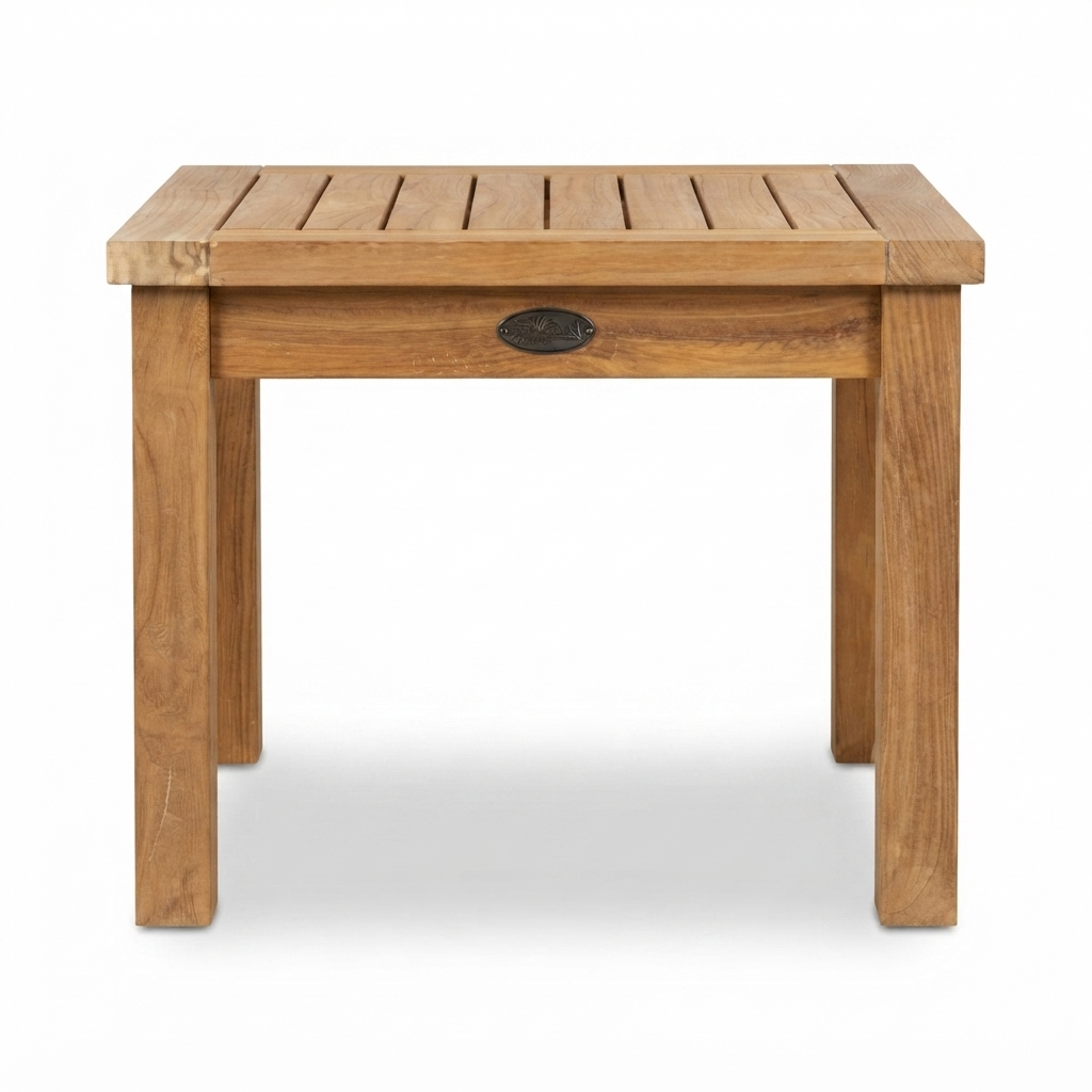 Teak 50 x 50 Coffee Table — side view