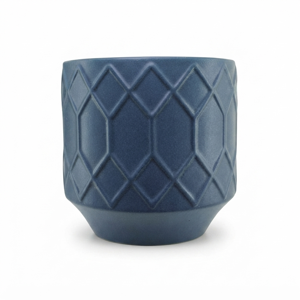 Izel Planter 12 x 12 Navy — side view