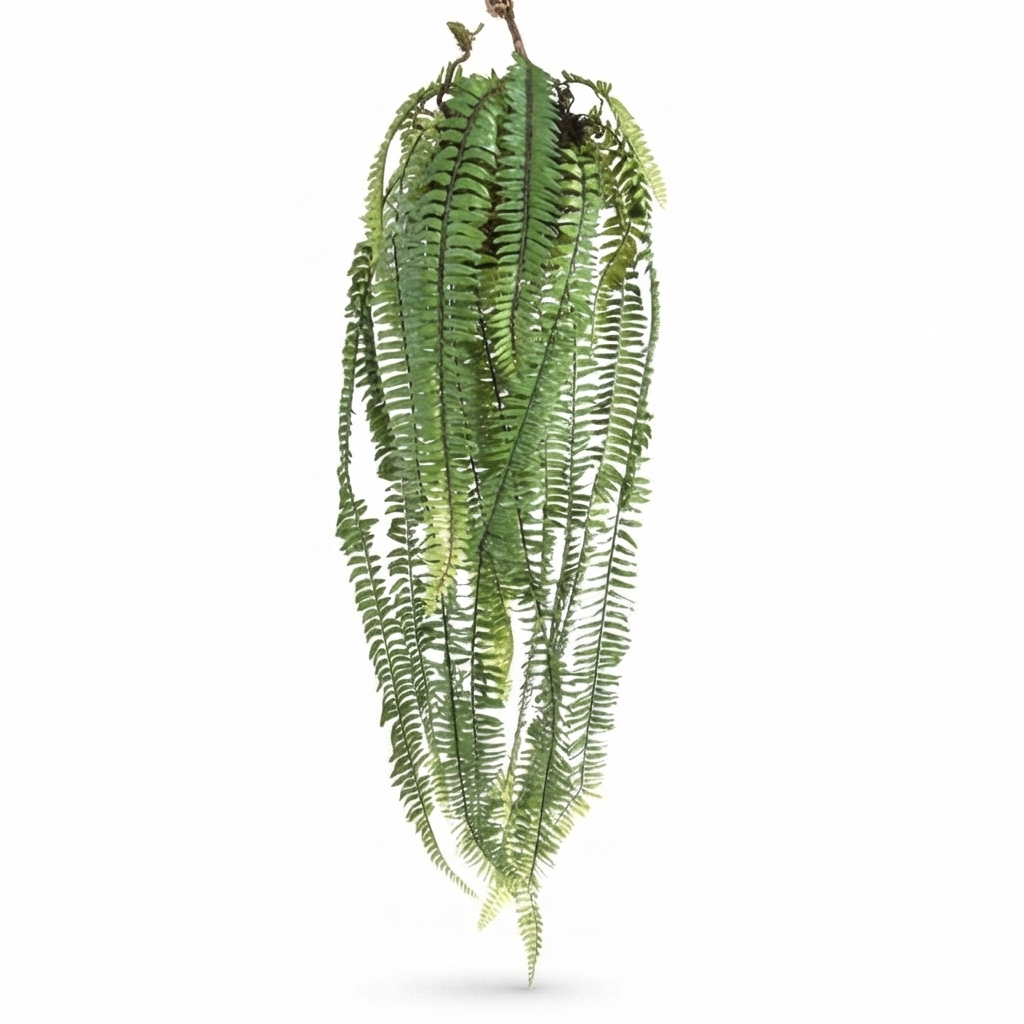 Large Hanging Fern - Green (100cm) — side view