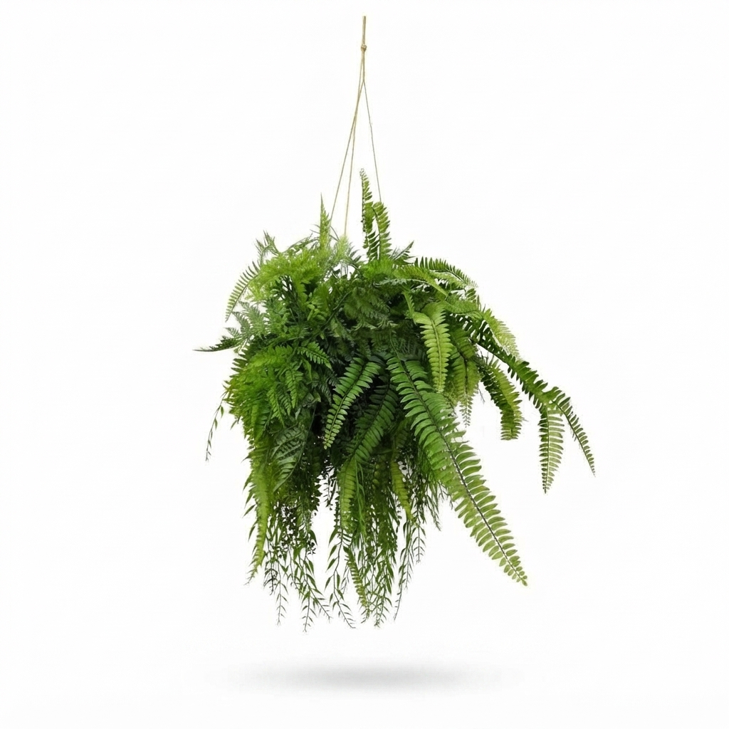 Fern Hanging - Artificial Plant (90cm) — side view