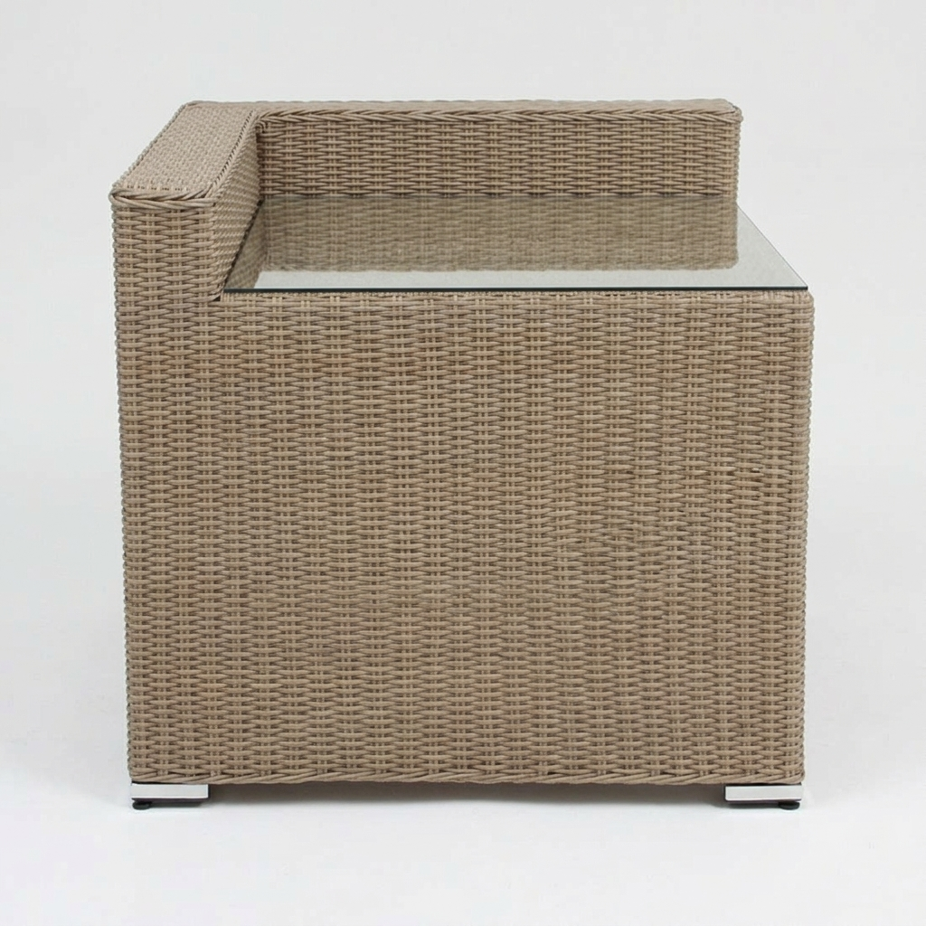 Amani Corner Table - Driftwood — side view