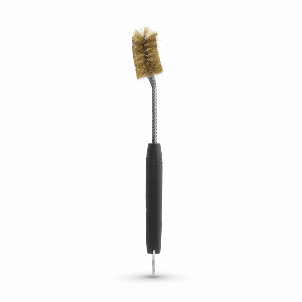 Three Sided Grill Brush with Bottle Opener — side view
