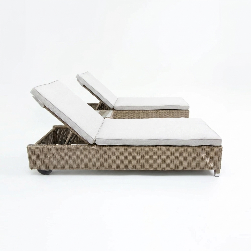 Amani 3pc Sunlounge Setting - Driftwood Stone — side view