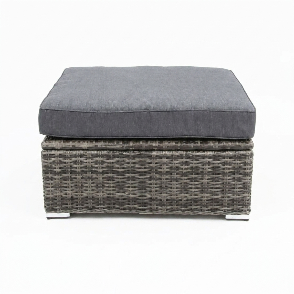Amani Large Storage Ottoman - Grey Storm — side view