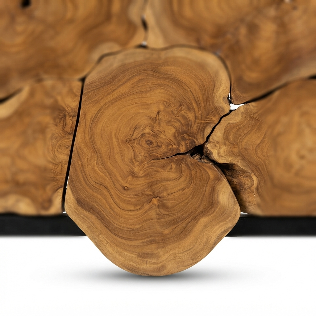 Teak Wall Art -Cantik — detail close-up