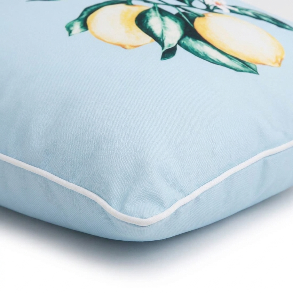 Citrus Blue 45x45cm Outdoor Cushion — detail close-up