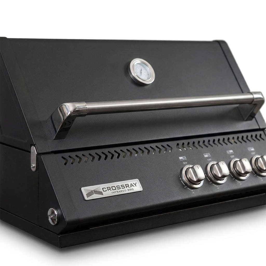 Crossray Xplor 4 Burner In-Built BBQ TCX4FL-B - Black — detail close-up