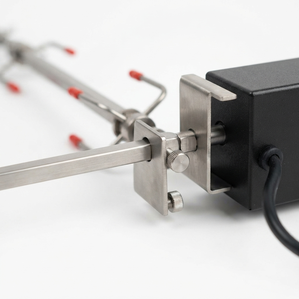 Crossray Rotisserie Kit for 4 Burner BBQ — detail close-up