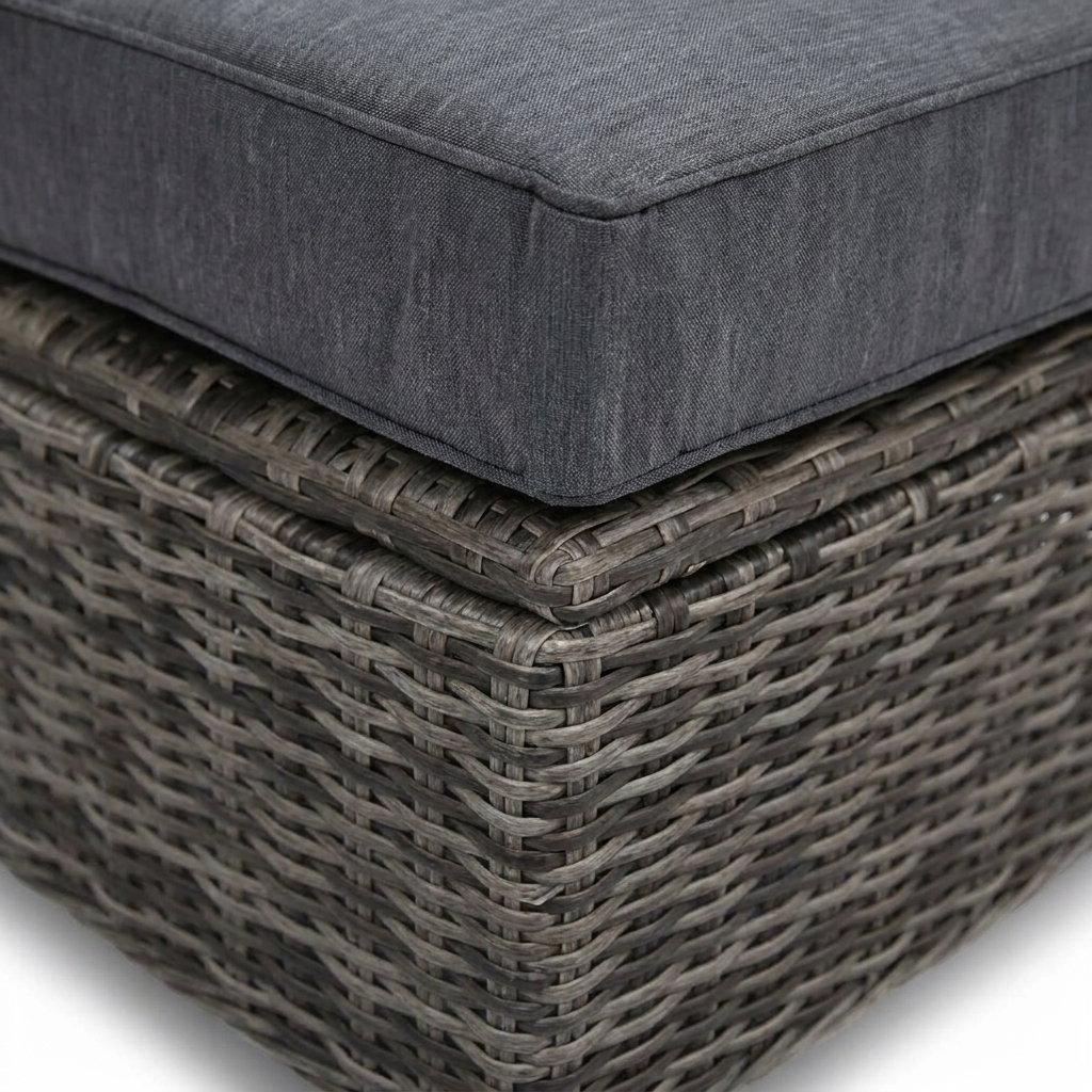 Amani Large Storage Ottoman - Grey Storm — detail close-up