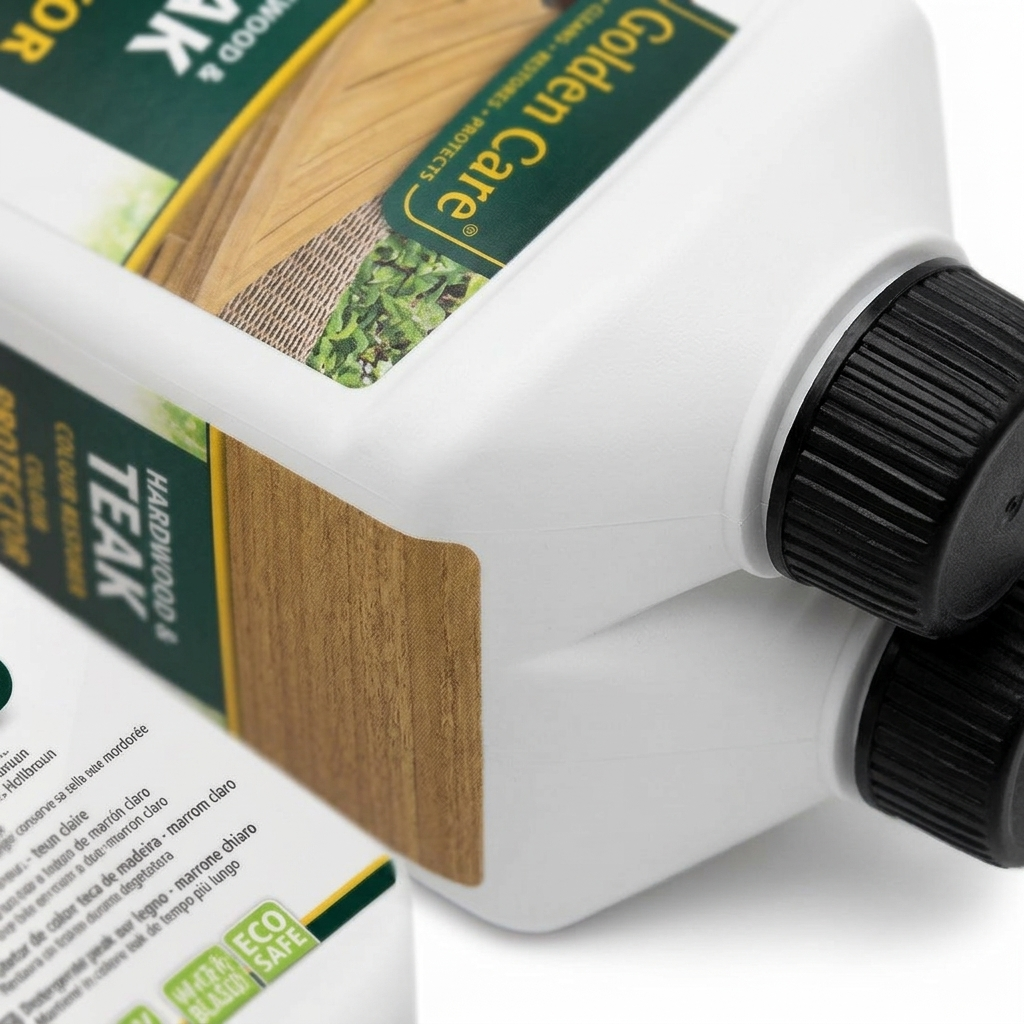 Golden Care Teak Cleaner and Teak Protector Pack — detail close-up